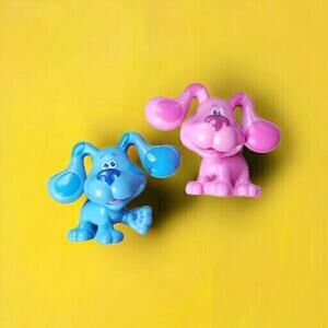 Blues Clues Figure Magenta and Blue Toys Cake Topper Pink Dog Puppy Collectible